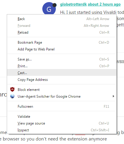 Google Chromecast extension. | Vivaldi Forum
