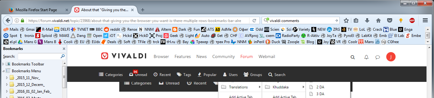 About That Giving You The Browser You Want Is There Multiple Rows Bookmarks Bar Already Vivaldi Forum