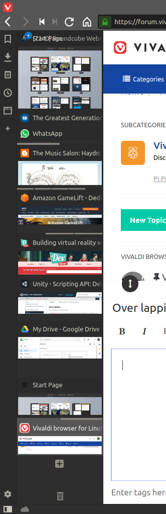 Screenshot of tabs overlapping