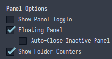 Panel options